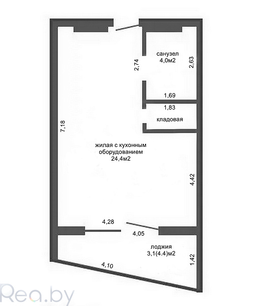 1-к квартира - Минск, Октябрьский район,  В продаже