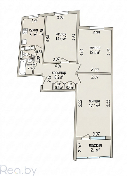3-к квартира - Минск, Первомайский р-н район,  В продаже